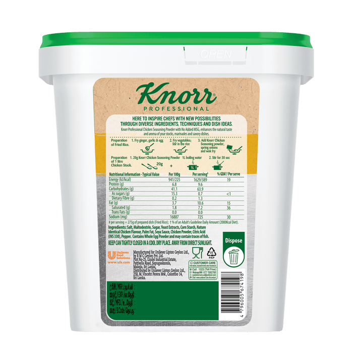 Knorr Chicken Seasoning Powder with No Added MSG 1kg