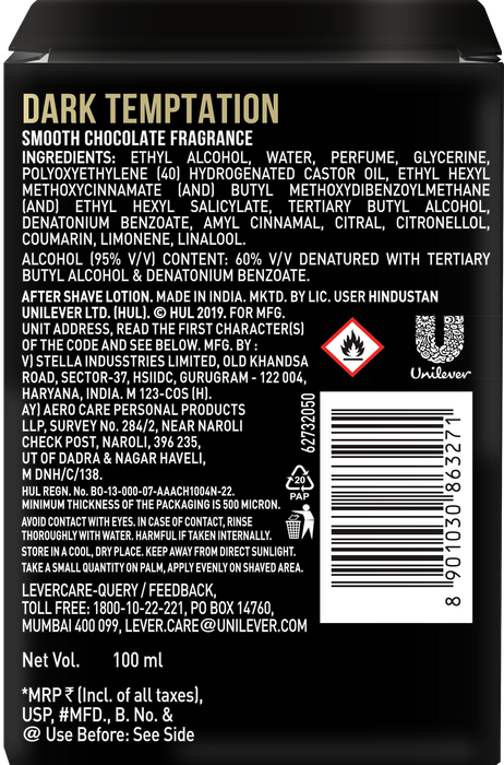 Axe Dark Temptation After Shave Cologne 100ml