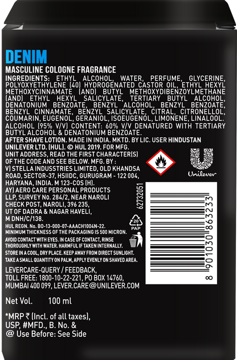 Axe Denim After Shave Cologne 100ml