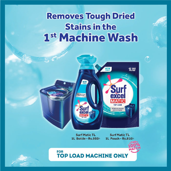 Surf Excel Matic Top Load Liquid Detergent Refill Pouch 1L