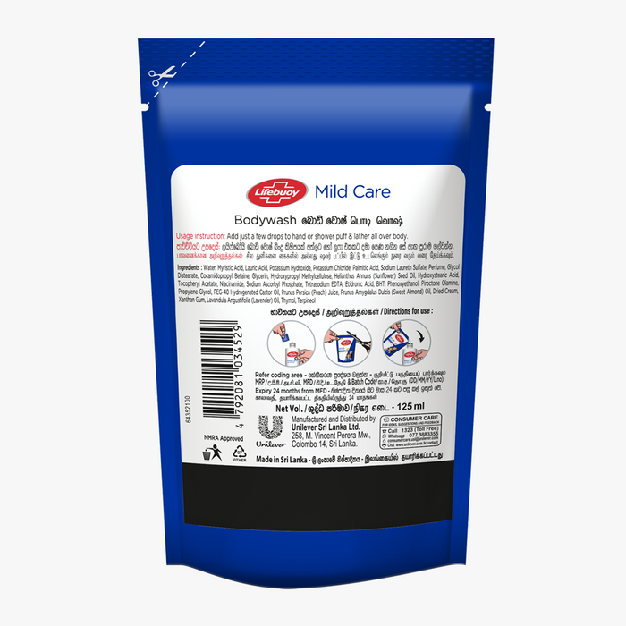 Lifebuoy Mild Care Bodywash Refill Pouch 125ml