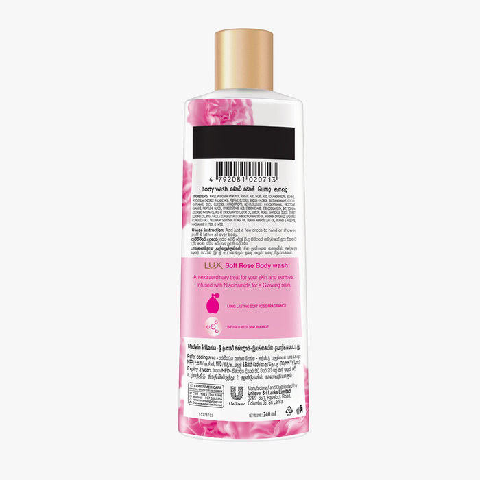 Lux Soft Rose Body Wash 240ml