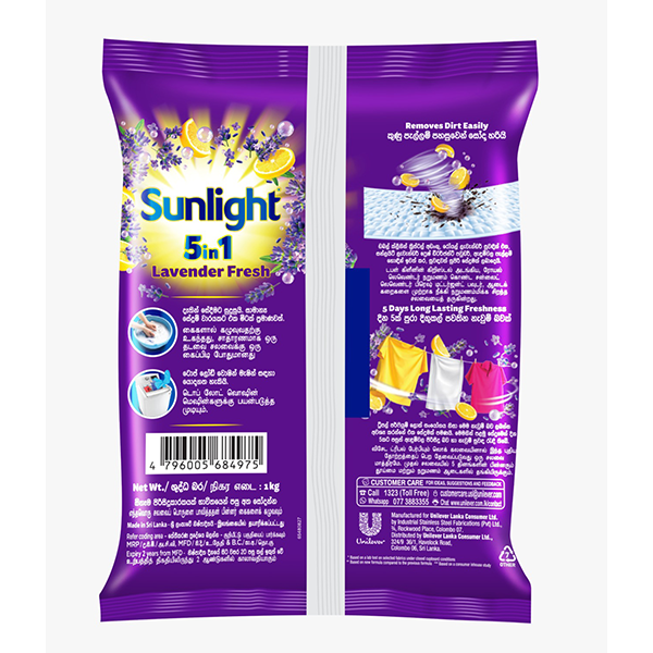 Sunlight Lavendar Fresh Detergent Powder 1kg
