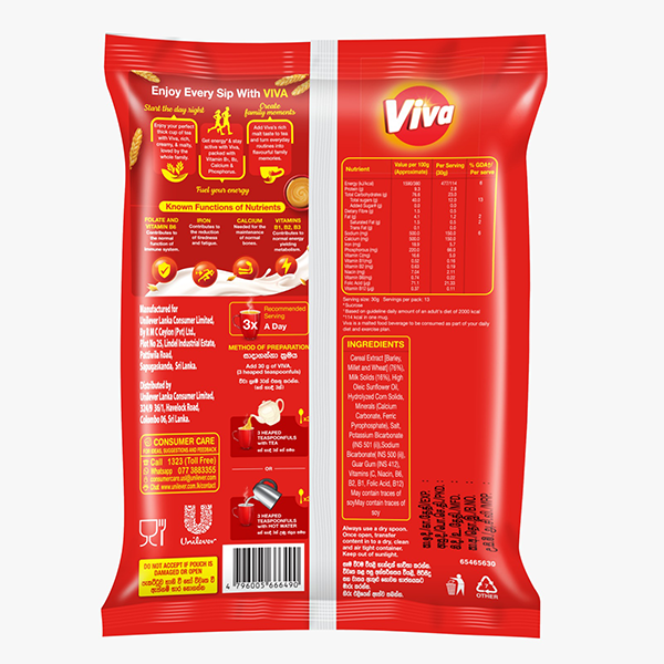 Viva Malted Food Drink Pouch 400g