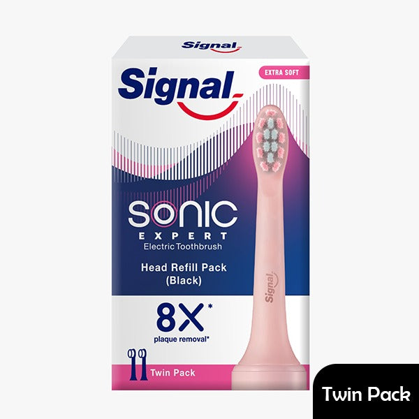 Signal Sonic Expert Electric Toothbrush - Pink Brush Head Replacement Pack