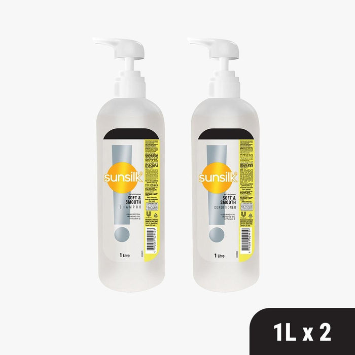 Sunsilk Soft & Smooth Shampoo 1L & Conditioner 1L Bundle - 25%