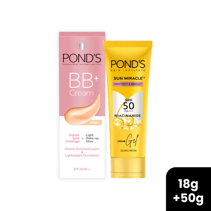 Buy Pond's BB+ Cream 18g and Pond's SPF 50 Crème Gel Sunscreen 50g get 30% off